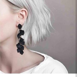 # 26 Clip On Long Acrylic Rose Petal Drop Dangle Earrings Fashion Bohemian